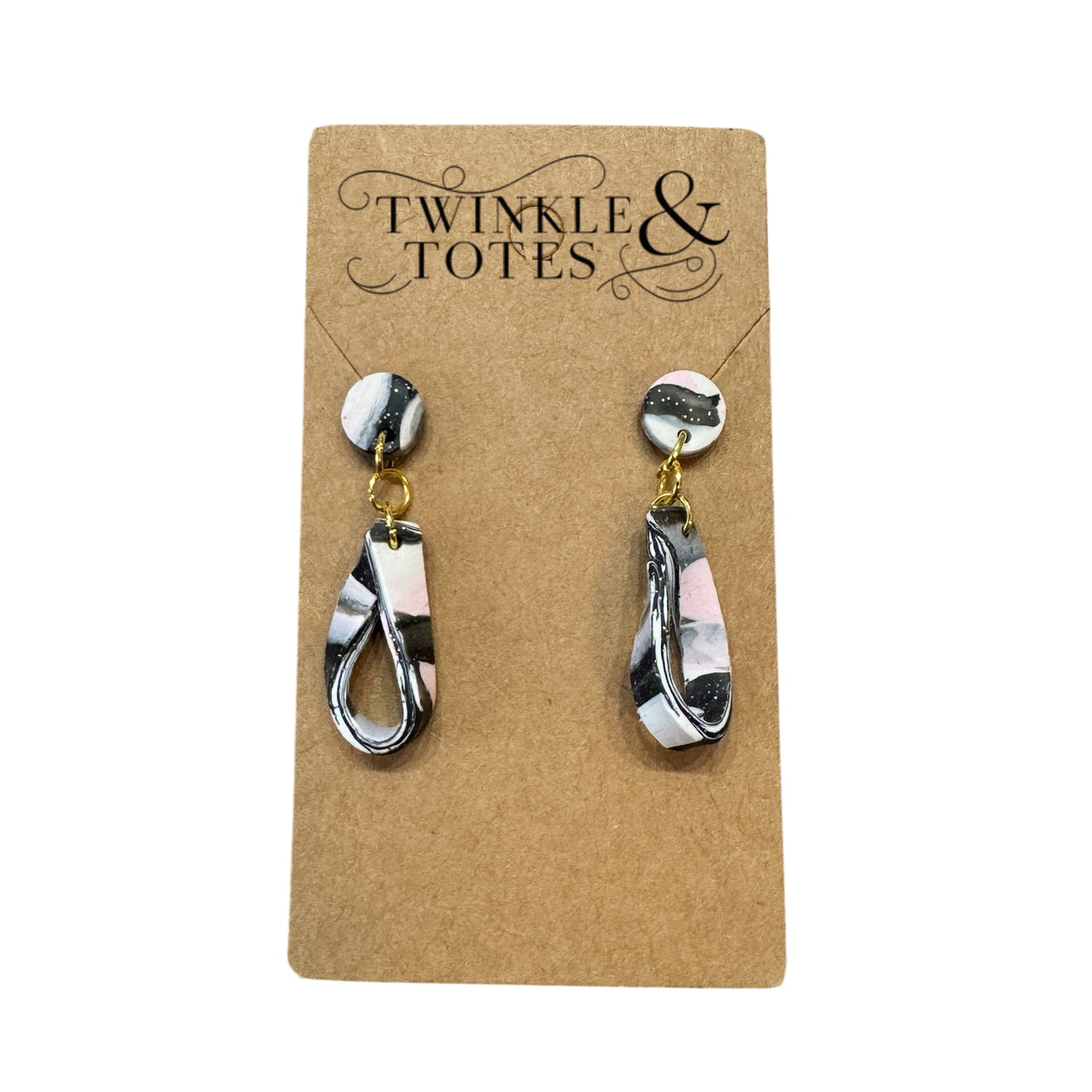 Layered Look Ribbon Handmade Earrings