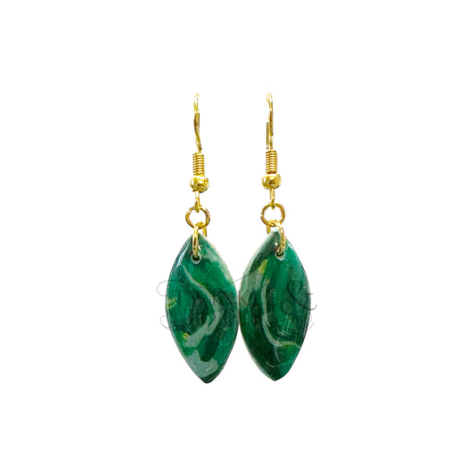 Green Faux Stone Handmade Earrings